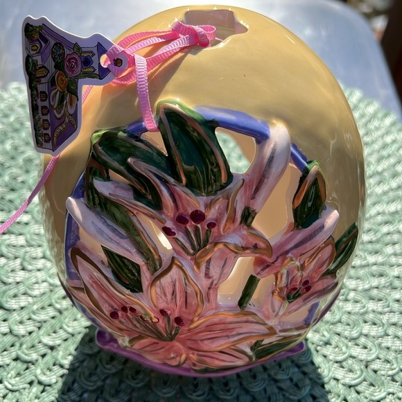 NWT Blue Sky, Tea Light Candle House Lily Easter Egg HE IS RISEN INDEED - Picture 4 of 10